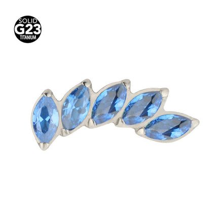 F-136 titanium alloy multicolor stitching zircon horse eye five zirconium earnail lip nail ear bone nail piercing jewelry wholesale