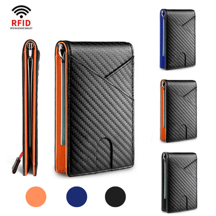 Amazon ultra-fiber leather gold clip wallet foreign trade carbon fiber wallet men's wallet wallet business wallet