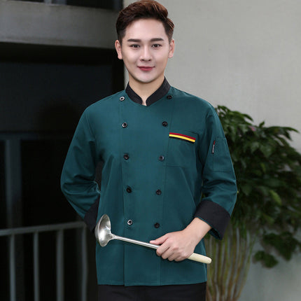 Long-sleeved restaurant canteen back kitchen clothing hotel chef overalls summer hotel short-sleeved chef clothing custom-made