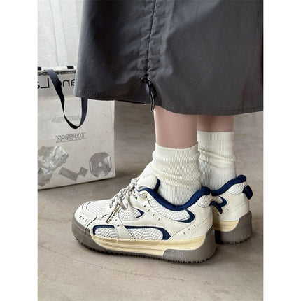Lu Sanfan Breathable Mesh Sports Casual Shoes Women's Thick-Soled Student Versatile Super Hot Board Shoes 2025 New Shoes