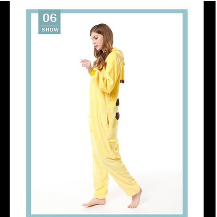 Mixed batch autumn and winter flannel adult cartoon conjoined animal pajamas red dinosaur home clothes toilet thickened wholesale