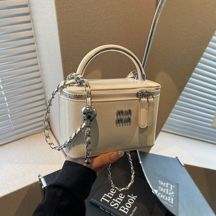 Fashion Retro High-end Box Bags Trendy Western-style Cross-border Miu All-match Crossbody Bag Shoulder Portable Small Square Bag
