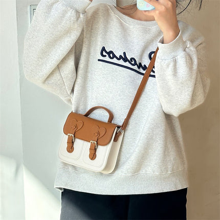 Bag Women's Crossbody Small Square Bag 2023 New Cream Cute Cambridge Bag ins Style High-Level Coloring Shoulder Bag