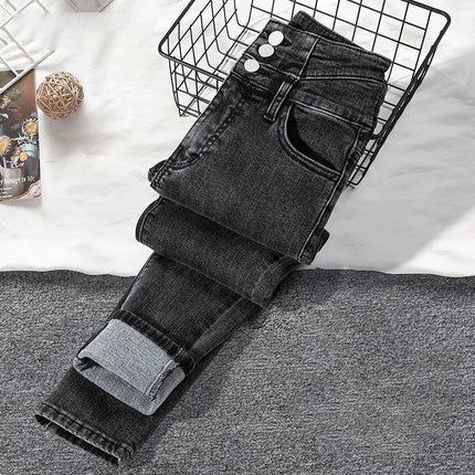 Jeans for Women in Autumn and Winter 2025 New High-Waisted Belly-Controlling Slimming Look Elastic Leggings for Small Feet, Comfortable and Soft