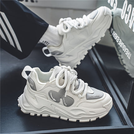 Men's Sports Shoes, Fashionable Niche Thick-Soled Casual Shoes, Korean Style Student Low-Cut Dad Shoes, Drop Shipping