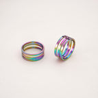 13# stainless steel ring band, 19# inner diameter 19mm, outer diameter 21mm, assorted colors, 1 piece/pack