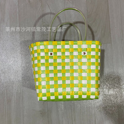 Woven Straw Bag Basket / Sac Paille Tressé Panier