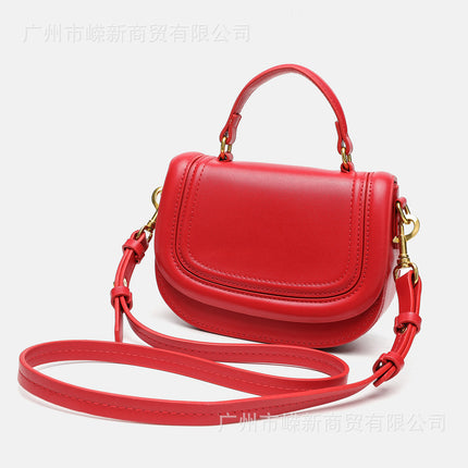 Zr Women's Bag 2025 Saddle Bag Chinese Red Women's Mini Flap Shoulder Handbag Cross-Border Trend