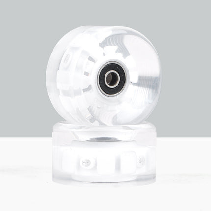 6536 double-row roller skates color luminous wheel four-wheel roller skates land skateboard universal PU transparent flash wheel