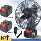 Makita model 8inch metal fan, 15 cells, two batteries and one charge