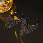 Bead chain earring 4cm black