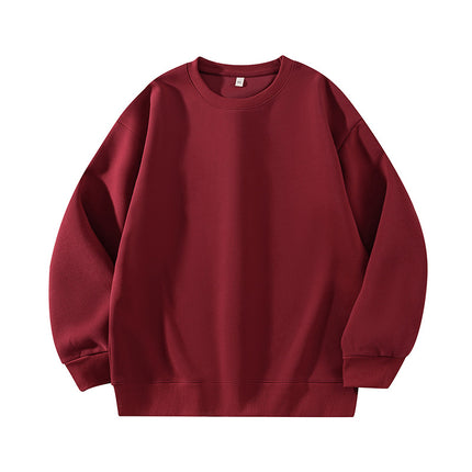 Light Gray 500g Heavyweight Round Neck Pullover Sweatshirt for Men and Women Japanese Style Style Loose Casual Versatile Long-Sleeved Top Autumn and Winter