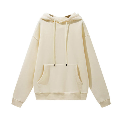 Men's Autumn and Winter 345g Pure Color Hoodie Thickeneded and Velvet Oversize Brushed Men's Hooded Sweatshirt Thickeneded and Warm