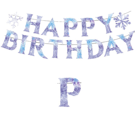Cross-Border Ice and Snow Castle Happy Birthday Theme Cartoon Children's Party Supplies Tableware Set Birthday Arrangement Flag