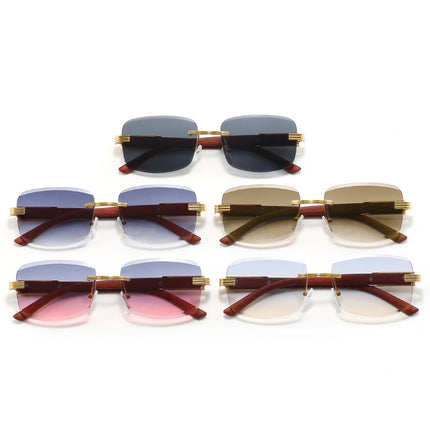 New Retro Cut-edge Rimless Men's Glasses Square Cross-border Women's Fashion Wear Street Photoshoot Sunglasses 8038
