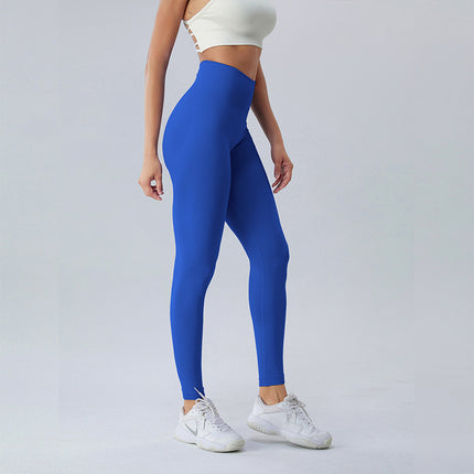 Nude leggings high waist belly contracting hip lifting tight full length fitness sports pants European and American body shaping yoga pants seamless