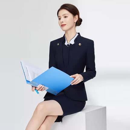 Chinese retro professional suit women's suit formal wear Hotel manager Front desk reception sales department jewelry shop overalls