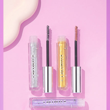 Waterproof Diamond Shine Volume Curl Mascara - Glitter Snow Effect, Smudge-proof Eye Makeup for All Skin Types Women's Cosmetics