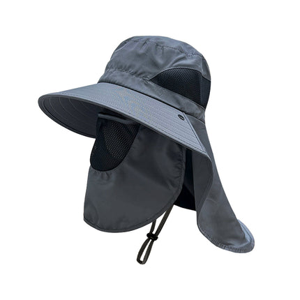 Sun Protection Hat Men's Summer Outdoor Fishing Anti-Uv Large Brim Shawl Neck Protection All-In-One Fisherman Hat