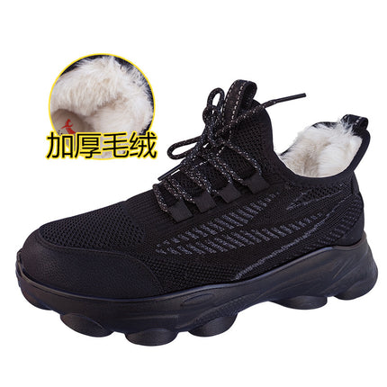 Men's Coconut sneaker Thickened Artificial Plush Warm Running Solid Soft Bottom Fashionable Old Beijing Cotton Shoes