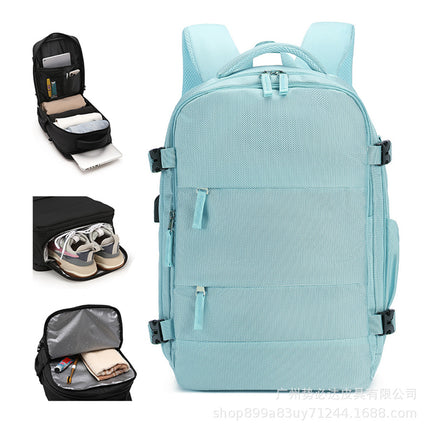 Source Factory Cross-Border Hot-Selling Travel Backpack for Women, Multifunctional Luggage Backpack for Short-Distance Business Trips with Dry and Wet Separation