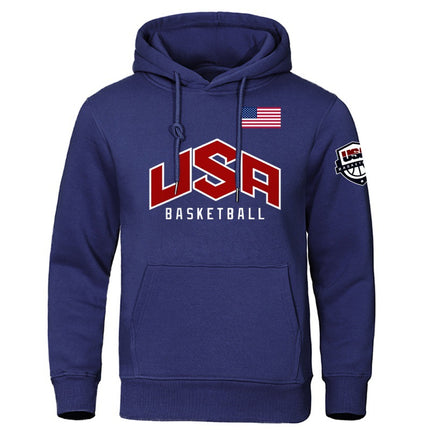Usa Basketballer Printed Sports Sweatshirt Men Warm Full Sleeve