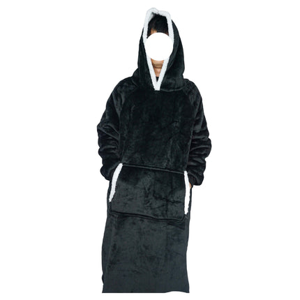 European and American Style Long Thickeneded Tv Lazy Blanket Tv Blanket Extended Nightgown Couple Family Home Clothes Pullover Pajamas