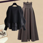 Black top brown skirt [two-piece]] / M [Suggested 40.00 kg-50.00 kg]]