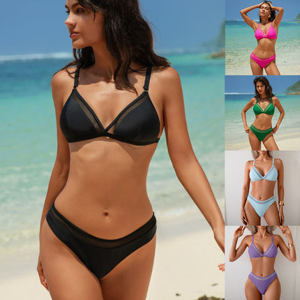 Sexy ins style bikini 2025 new European and American swimsuit women's cross-border swimsuit split bikini blouse wholesale