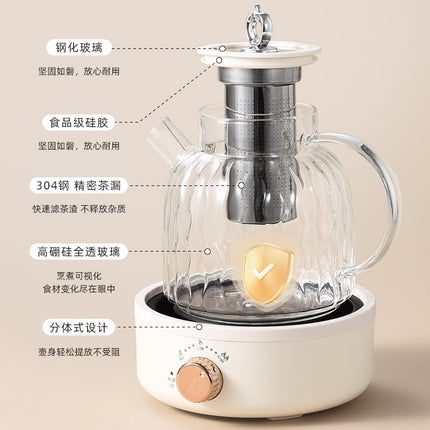 All-Glass Health Pot Multi-Functional Home Office New Insulated Tea Boiler Water Kettle Flower Teapot 110V