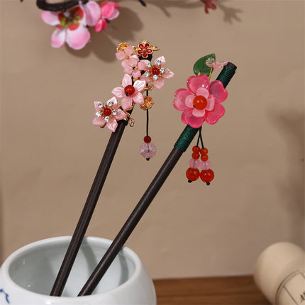 New Year Red Festive Chinese Style Hairpin Palace Style Tassel Walking Hair Hairpin Retro Hanfu Ancient Dress Cheongsam Hair Accessories Women