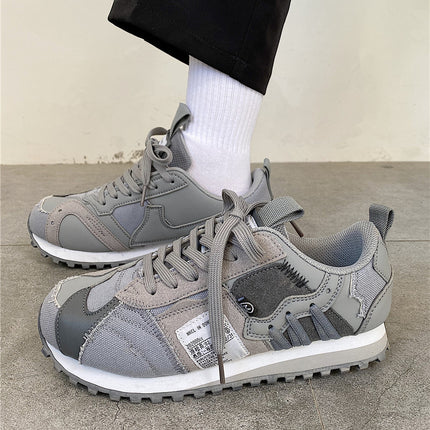 Korean Style Student Men's Shoes Trendy 2025 Spring Couple's Versatile Waffle Trainer Shoes Ins Super Popular Sports Casual Shoes