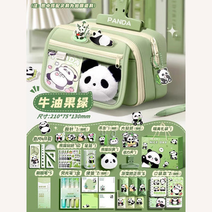 Large-Capacity Panda Pencil Bag High-Value Stationery Bag 2025 Girls New Multi-Functional Stationery Box Set Junior High School Students