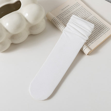 Ice Socks 2025 Popular Women's Summer Thin Pure Color Mid-Calf Socks for Girls Summer Japanese Style Style Sweat-Absorbent, Breathable and Deodorant