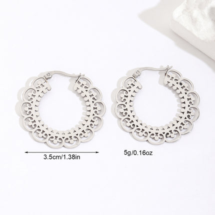 European and American Export Earrings, Stainless Steel Jewelry, High-End, Non-Fading, Exquisite and Exaggerated Earrings for Women, Versatile Titanium Steel Earrings