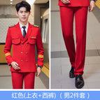 Men's red suit + pants / 3XL