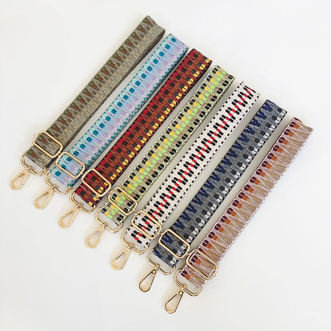 New Shoulder Strap Accessories Woven Strap for Women's Bags Wide Shoulder Strap Single Shoulder Crossbody Extended Strap Adjustable Bag Strap Embroidery Color Contrast