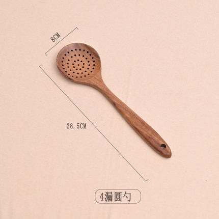 Paint-free Wax-free Wooden Cooking Spoon Shovel suit Kitchenware Long Handle Non-stick Pan Stir-frying Shovel Wooden Acacia Soup Spoon
