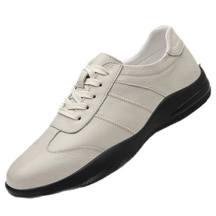 Men's Perforated Leather Shoes 2025 Summer New Men's Non-Slip Breathable Top Layer Cowhide Men's Shoes Soft Sole Trendy German Training Shoes