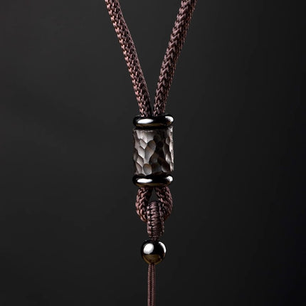 Ebony hand-woven necklace rope men's and women's halter necklace long versatile simple necklace retro jewelry rope