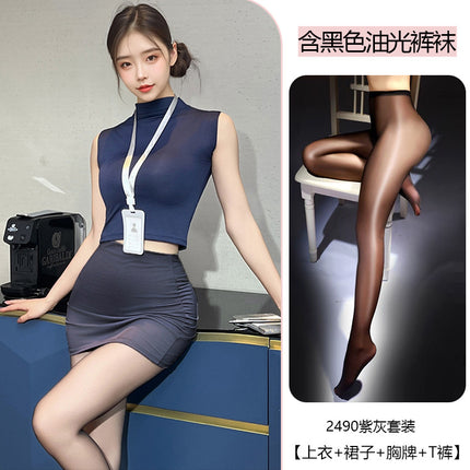 Pxfs Sexy Intimates Pure Secretary Hip Skirt Stewardess Uniform No Need to Take Off Qqny Sexy Intimates Fun Female Abstinence System 2490