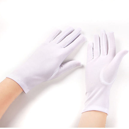 White Gloves for Jewelry Silk Satin Sunscreen High-end Photographic Stretch Etiquette Jewelry Black Dress Shop Guide
