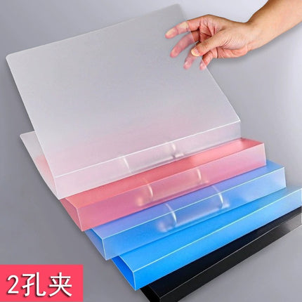 Qian Heng CY0362 folder 2 hole D-clip plastic pp folder A4 file bag storage box binder wholesale