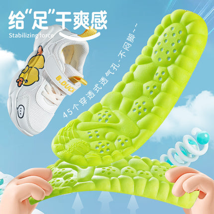 Children's sports insoles feel super soft when stepping on excrement for boys and girls sweat-absorbent deodorant breathable elastic shock absorption
