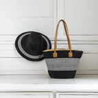 Black white stripes / Hat + bag set