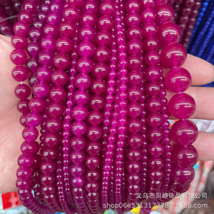 Wholesale high quality chalcedony aquamarine jasper aquatic grass jade loose beads semi-finished jewelry accessories DIY bracelet with beads