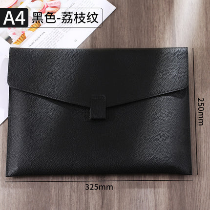 Cross-Border A4 Pebbled Leather Document Bag Business Office Large-Capacity Stationery Bag Contract Information Storage File Bag