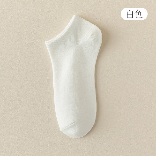 Socks Women's Socks Spring and Summer Thin Solid Color Deodorant Sweat-Absorbent Short Socks Spring and Autumn Cotton Medium Short Women's Boat Socks