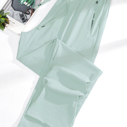 2025 New Summer Sun Protection Clothing for Women, Ice Silk Quick-Drying Pants for Couples, Thin, Same Style for Men and Women, Drapedy High-Elastic Casual Pants