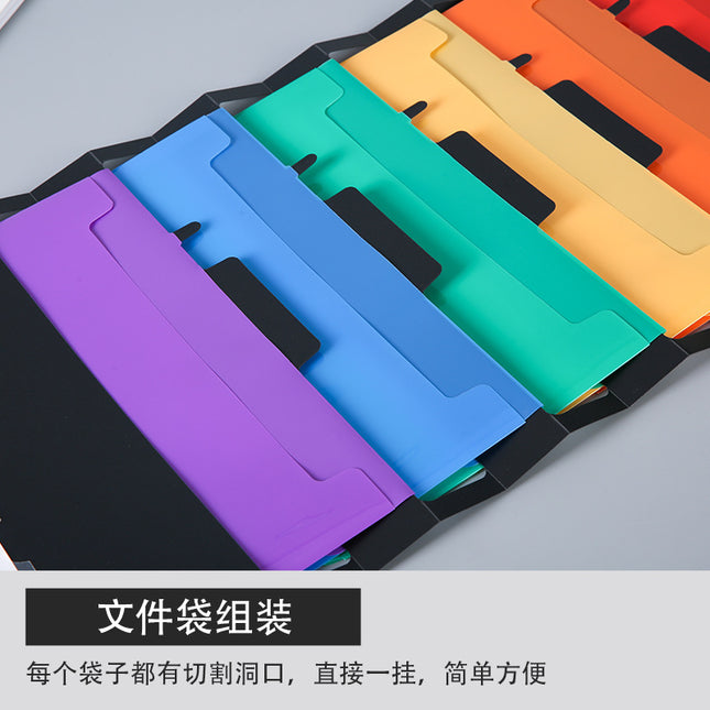 Hanging rainbow foldable ring portable organ bag A4 6-layer large capacity waterproof and dirty folder wholesale
